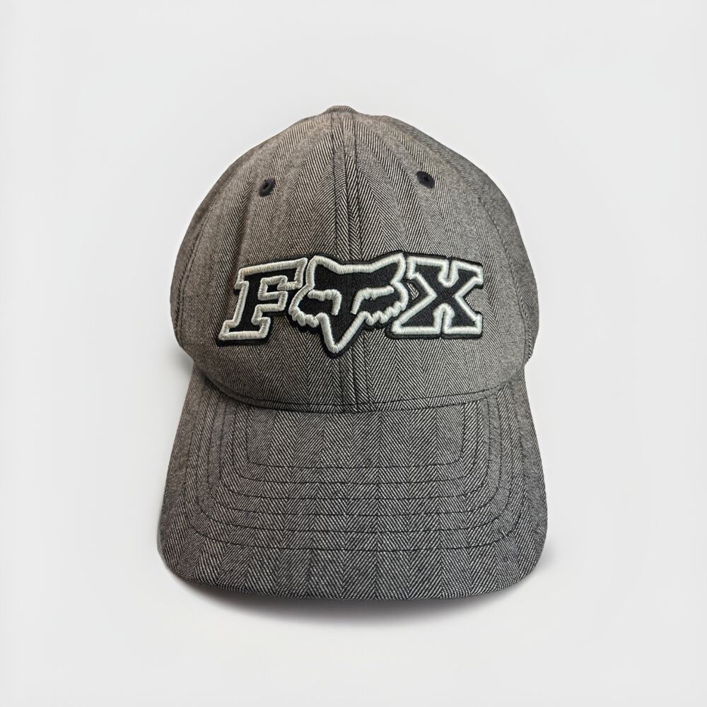 FOX Racing Flexfit Gray Fitted Baseball Cap Fox Head Logo L/XL Motocross